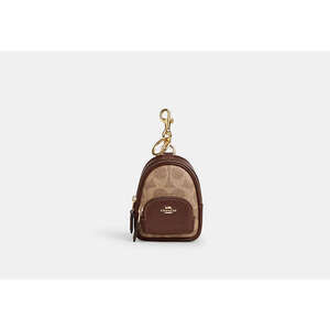 Mini Court Backpack Bag Charm In Signature Canvas
